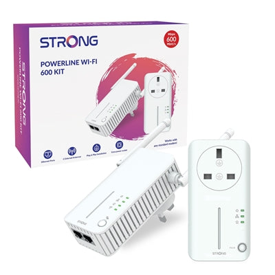 STRONG AV600 Powerline WiFi Extender Kit - Passthrough 600Mbps STRONG AV600 Powerline WiFi Extender Kit - Passthrough 600Mbps